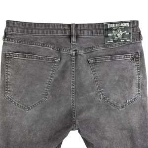 True Religion JACK Mens Size 33 Skinny Tapered Distressed Black No Flap Jeans‎